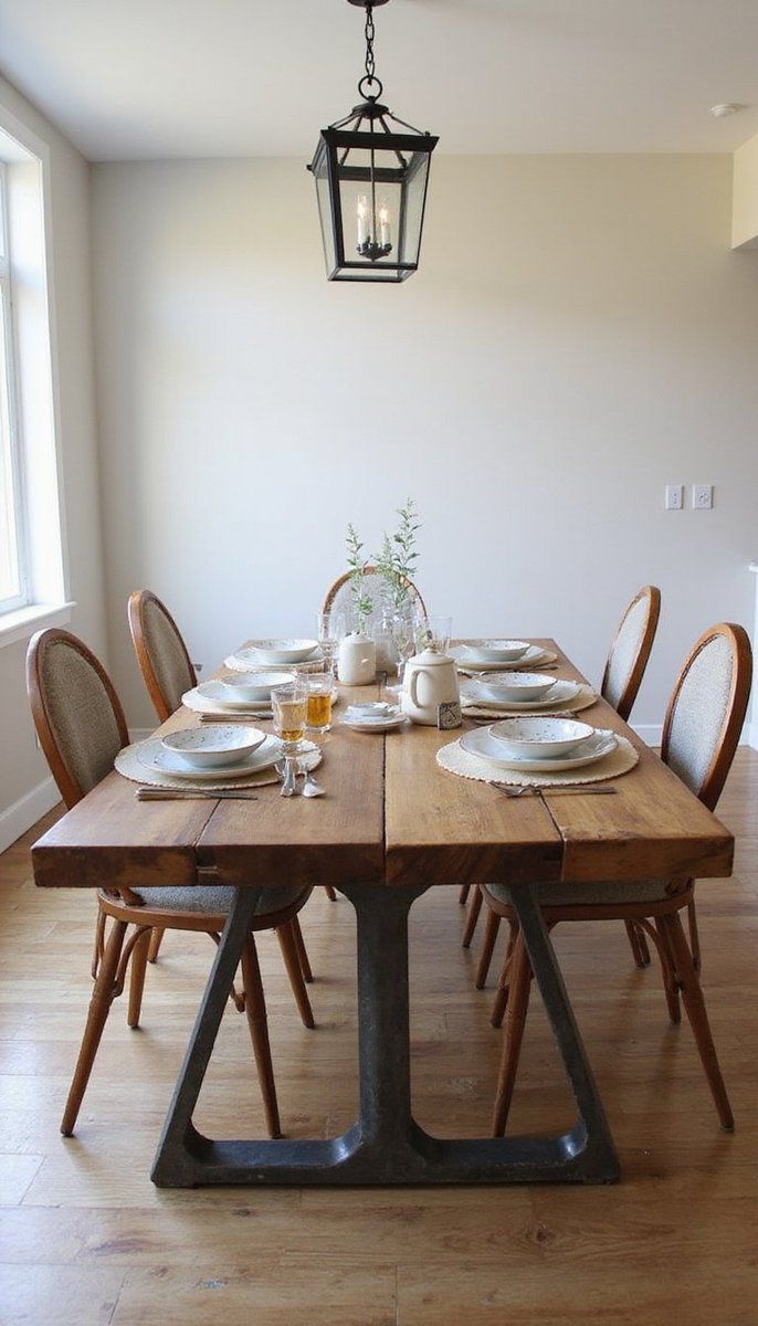 Industrial farmhouse dining table