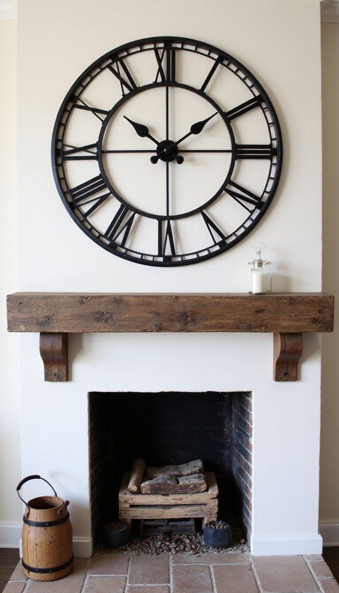 Iron and Wood Wall Clock