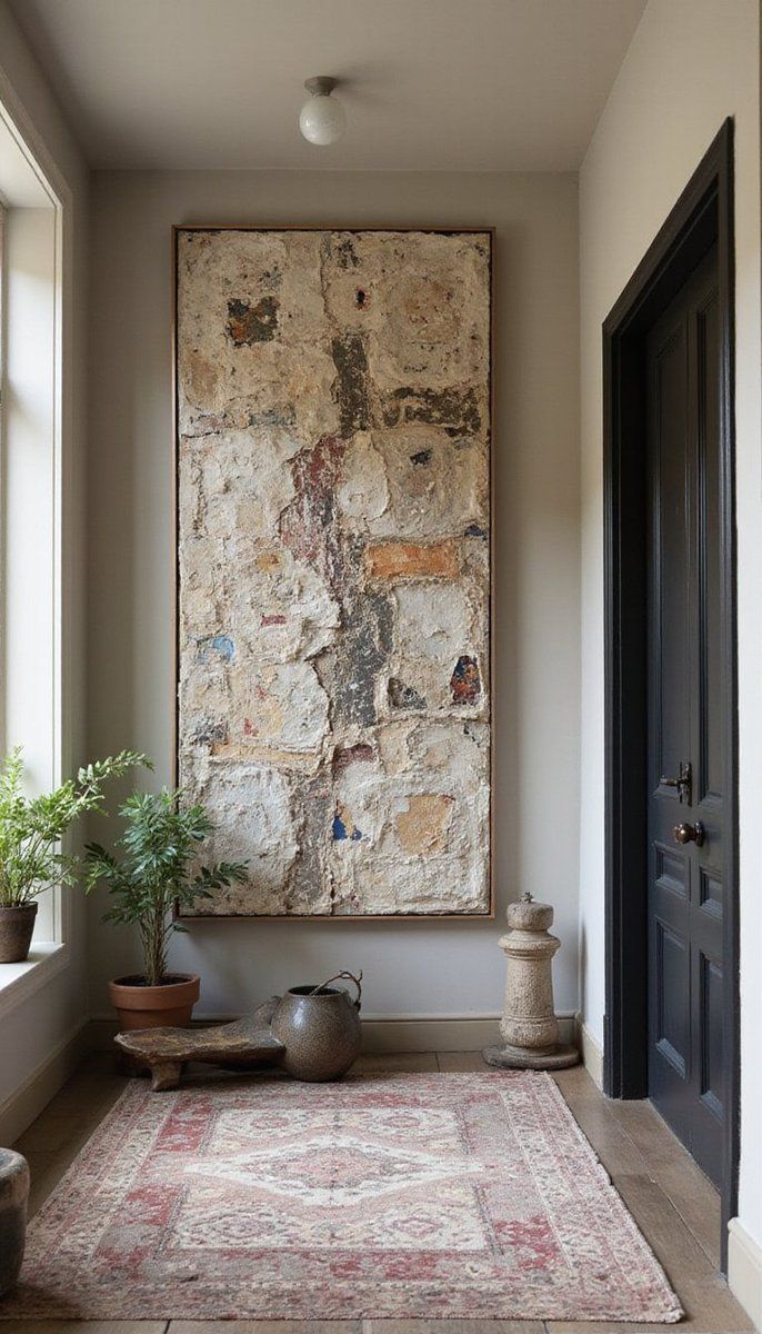 Layered textures in mixed media art