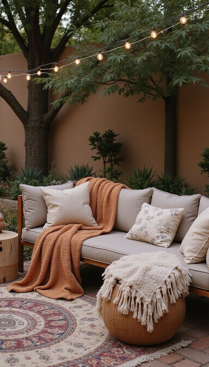 Layering with throws and outdoor blankets