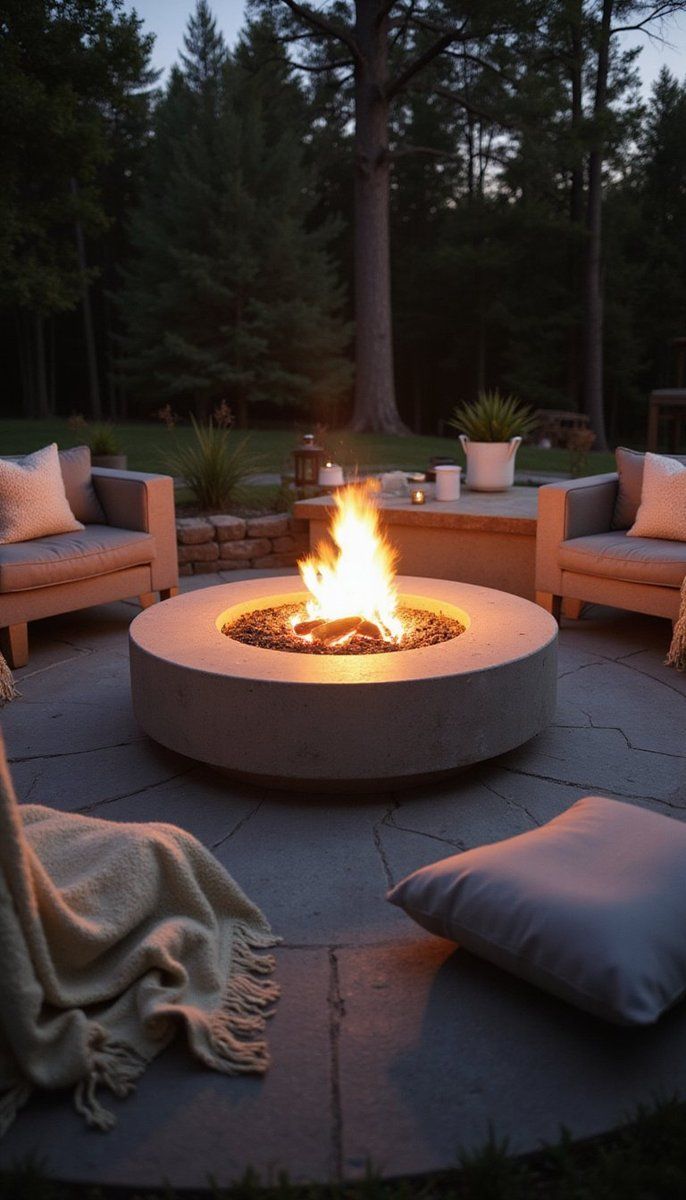 Luxury outdoor fire pits as focal points