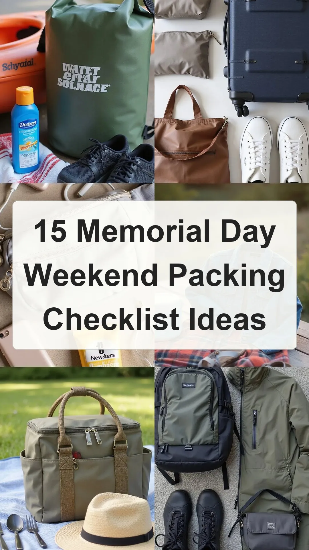 15 Memorial Day Weekend Packing Checklist Ideas collage 1