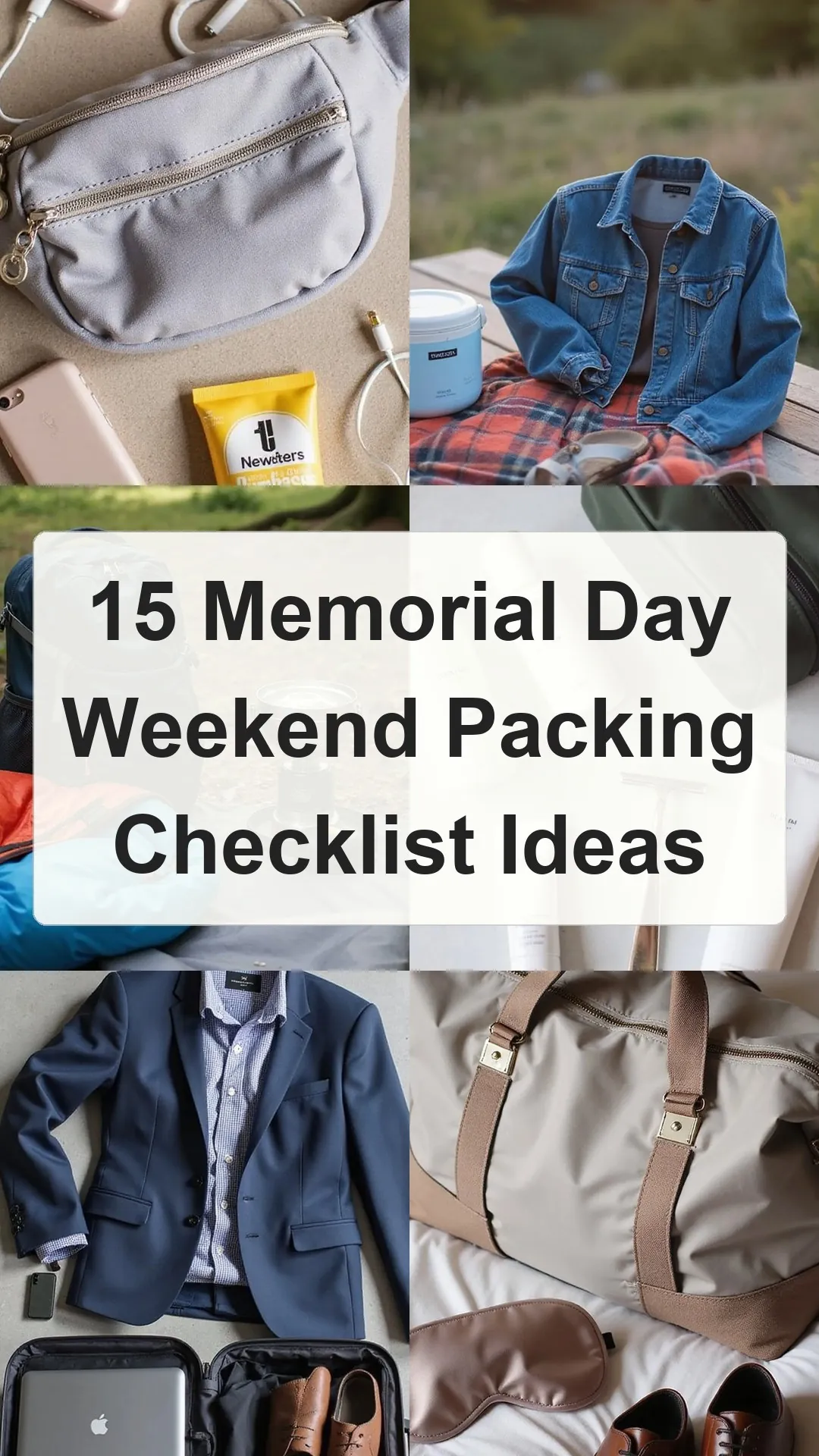 15 Memorial Day Weekend Packing Checklist Ideas collage 2