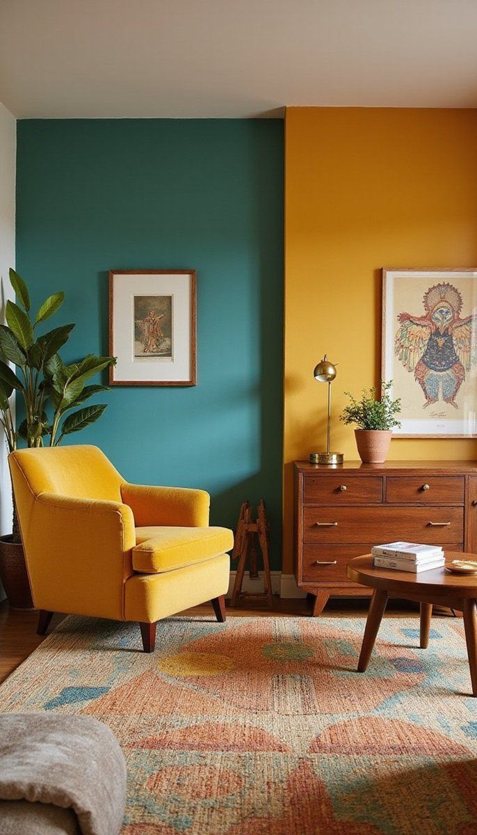 Mid-century modern with bold color