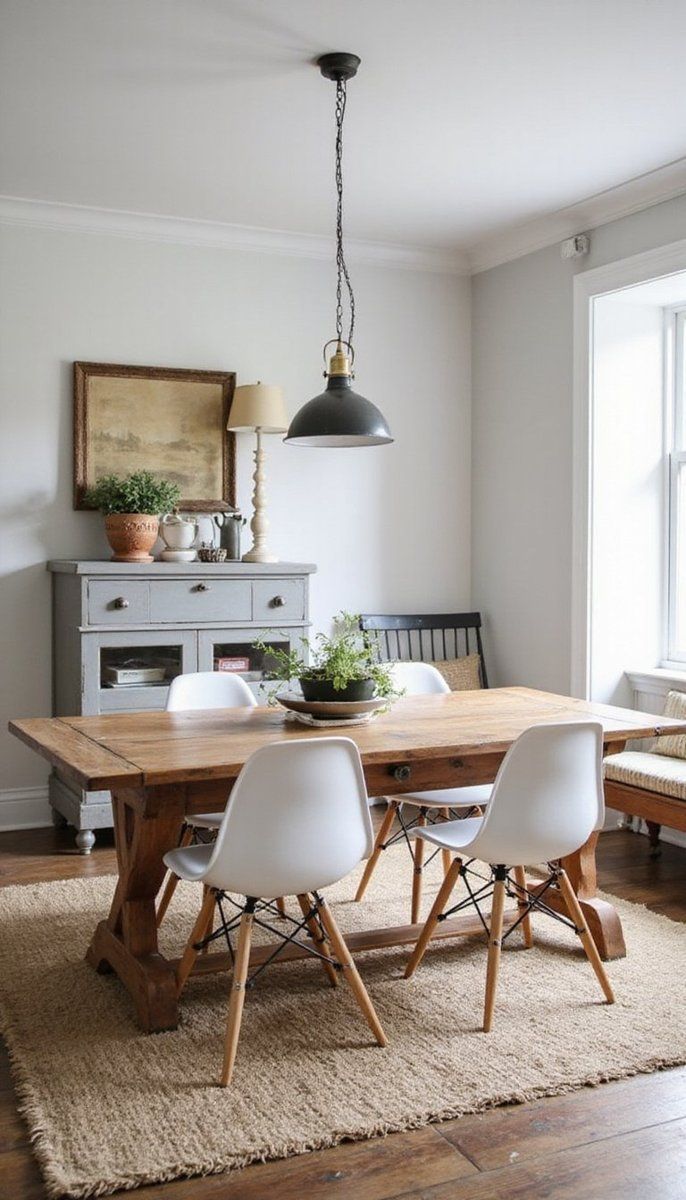 Mixing old and new furniture pieces