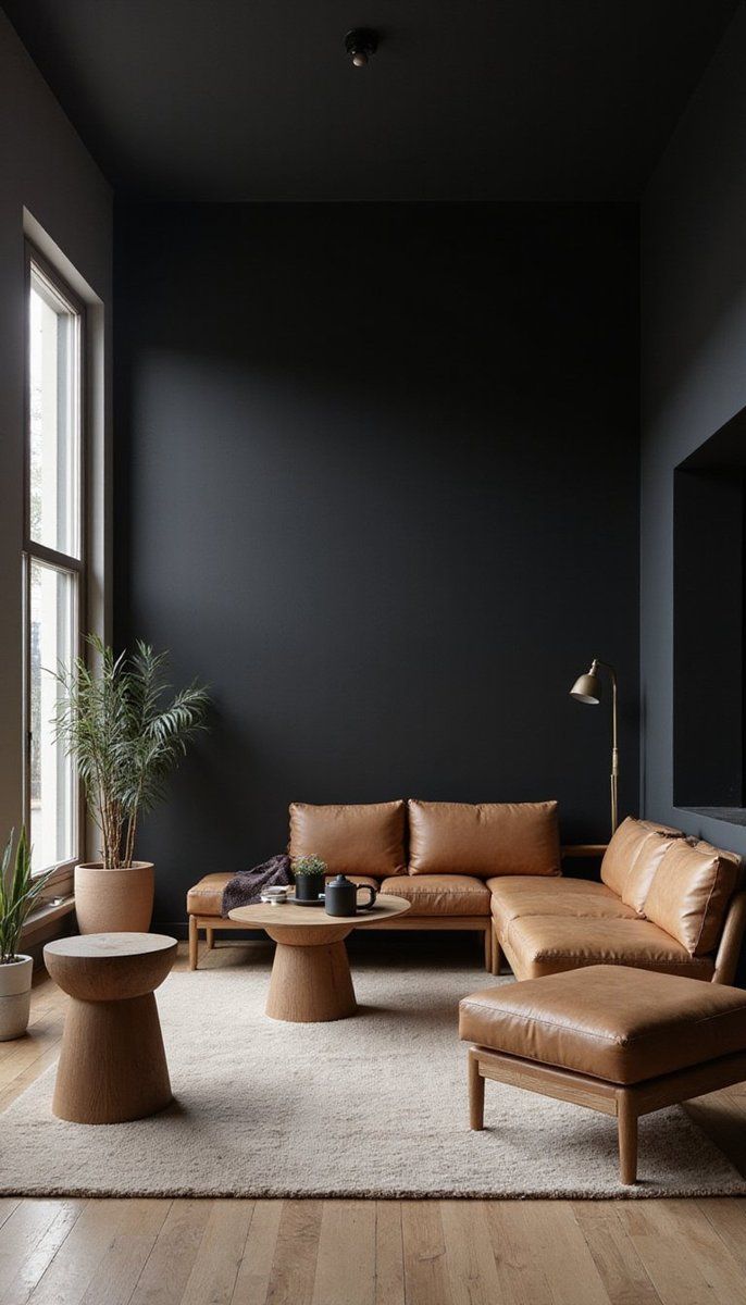 Modern Black with Warm Woods
