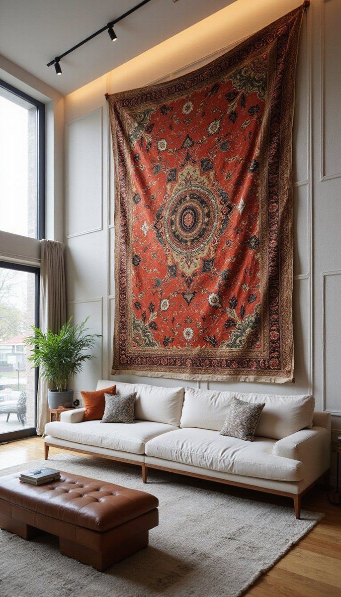 Modern tapestry hangings for texture