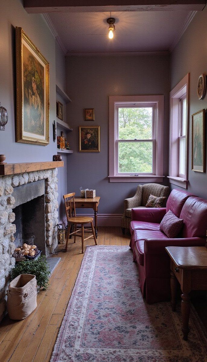 Muted purple and rugged charm