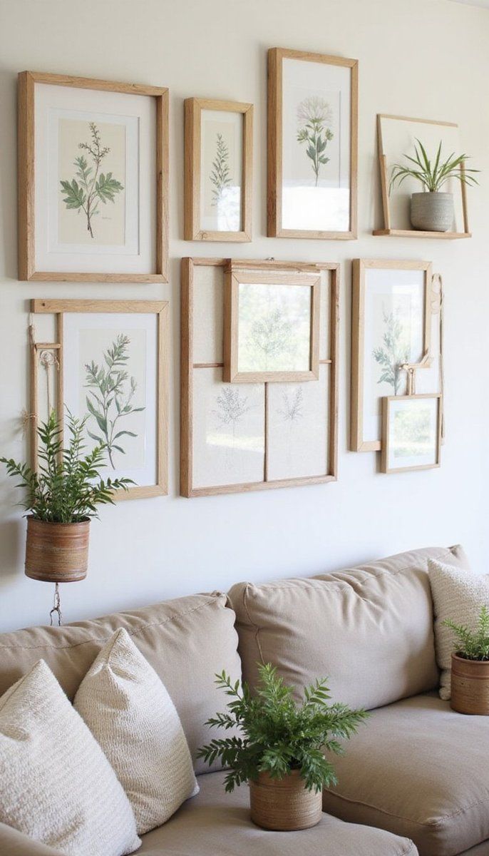 Nature-inspired gallery wall