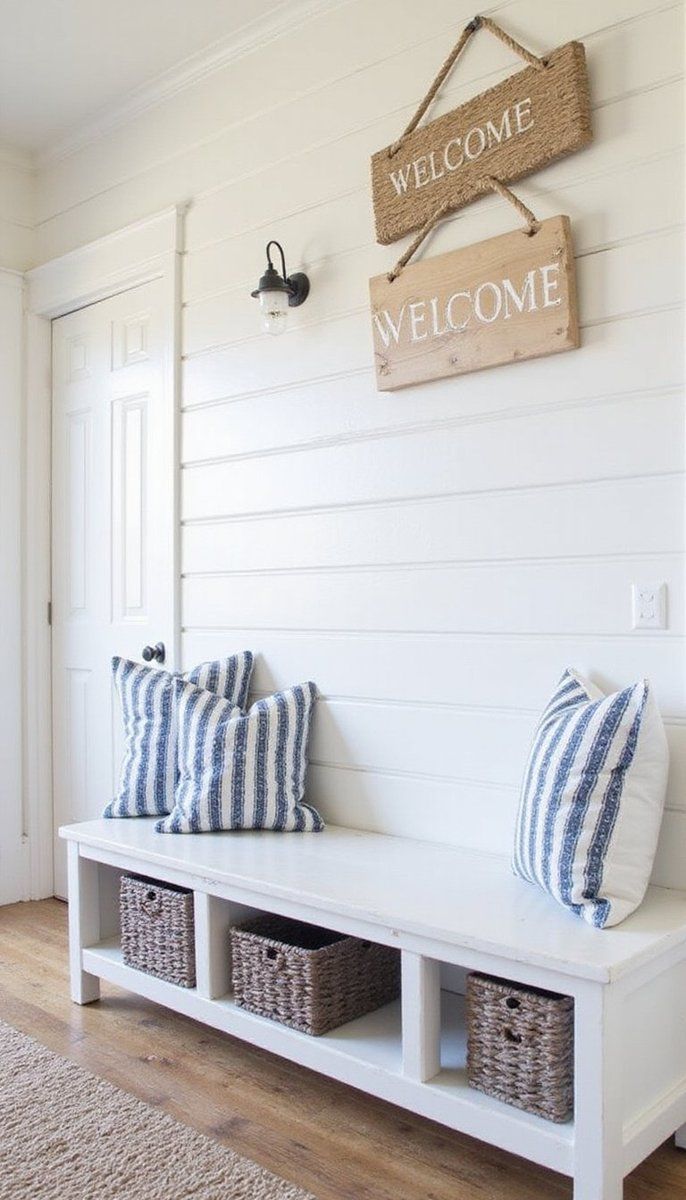 Nautical notes in a coastal entryway