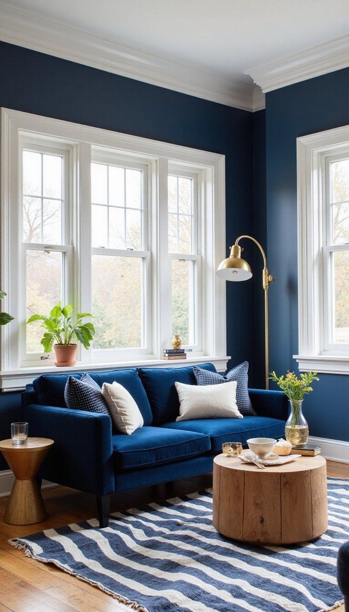 Navy blue and crisp white duo
