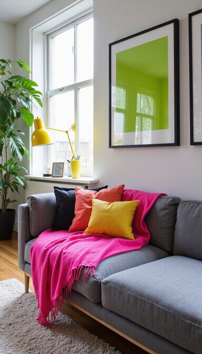 Never Boring: Neon Accents in Eclectic Rooms