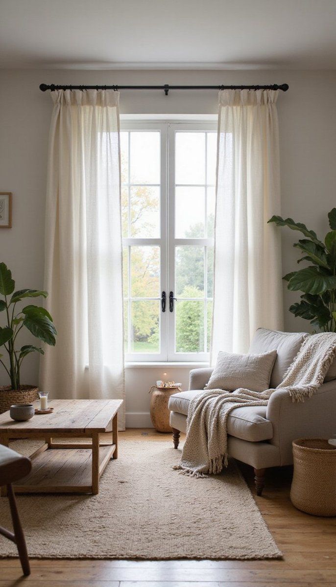Organic cotton and linen curtains