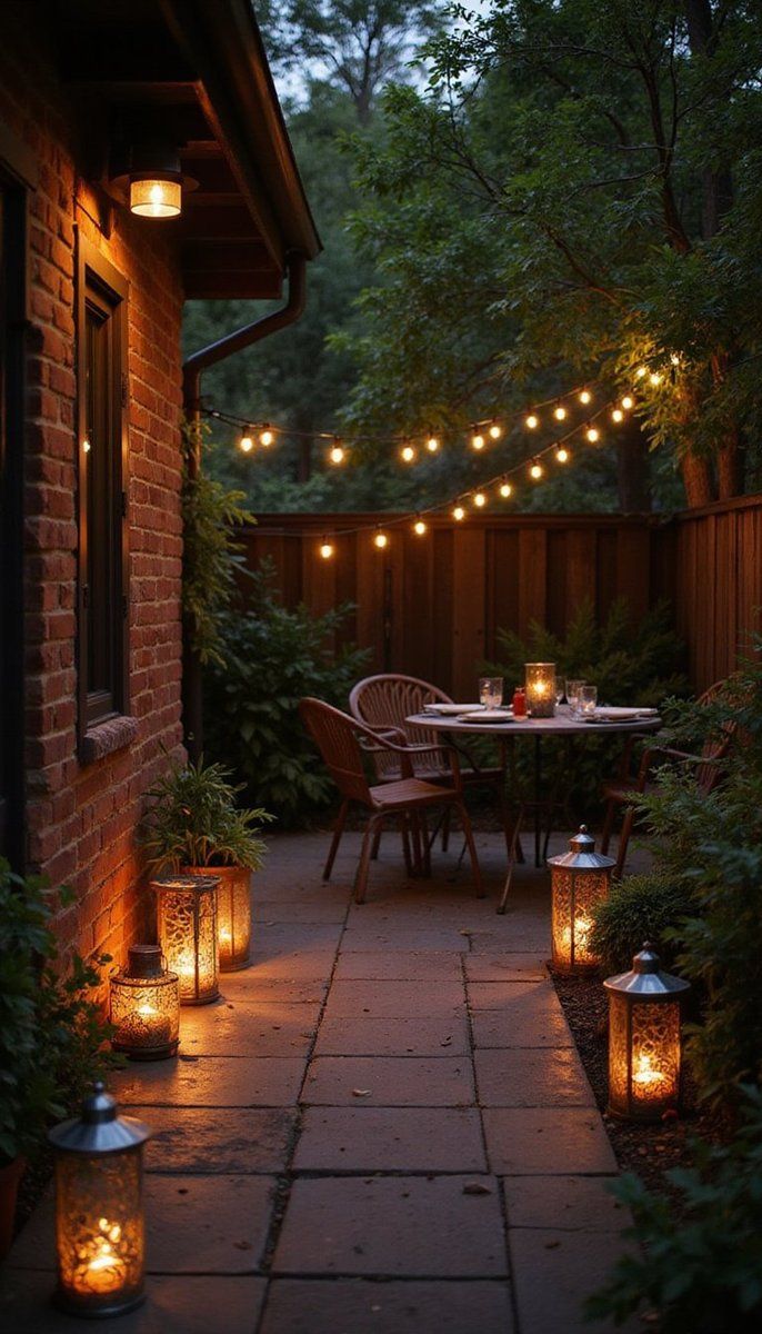 Outdoor lanterns set the mood