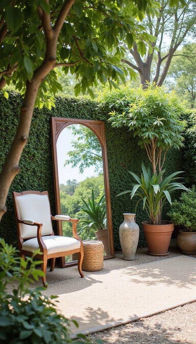 Outdoor mirrors to enhance space perception