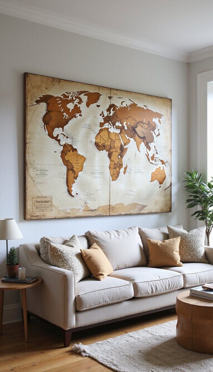 Oversized distressed area map