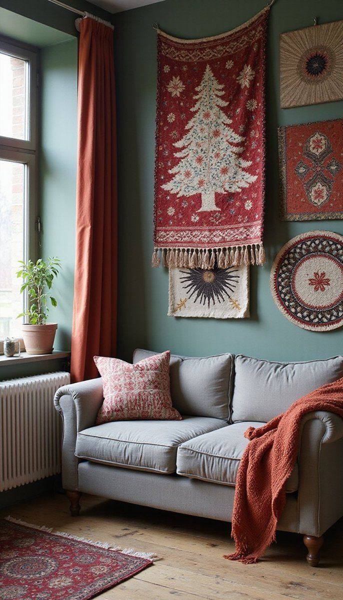 Patterned Textiles as Wall Art