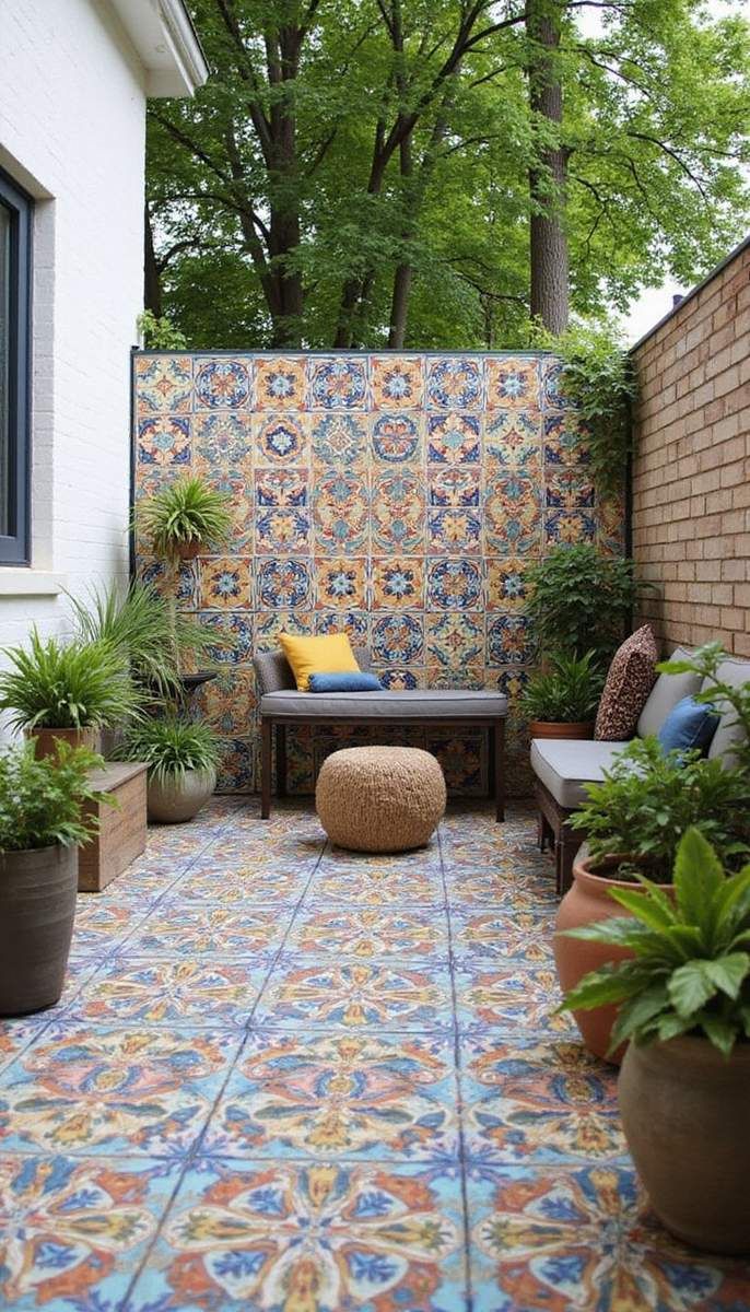 Patterned Tile Accents for Color Pop