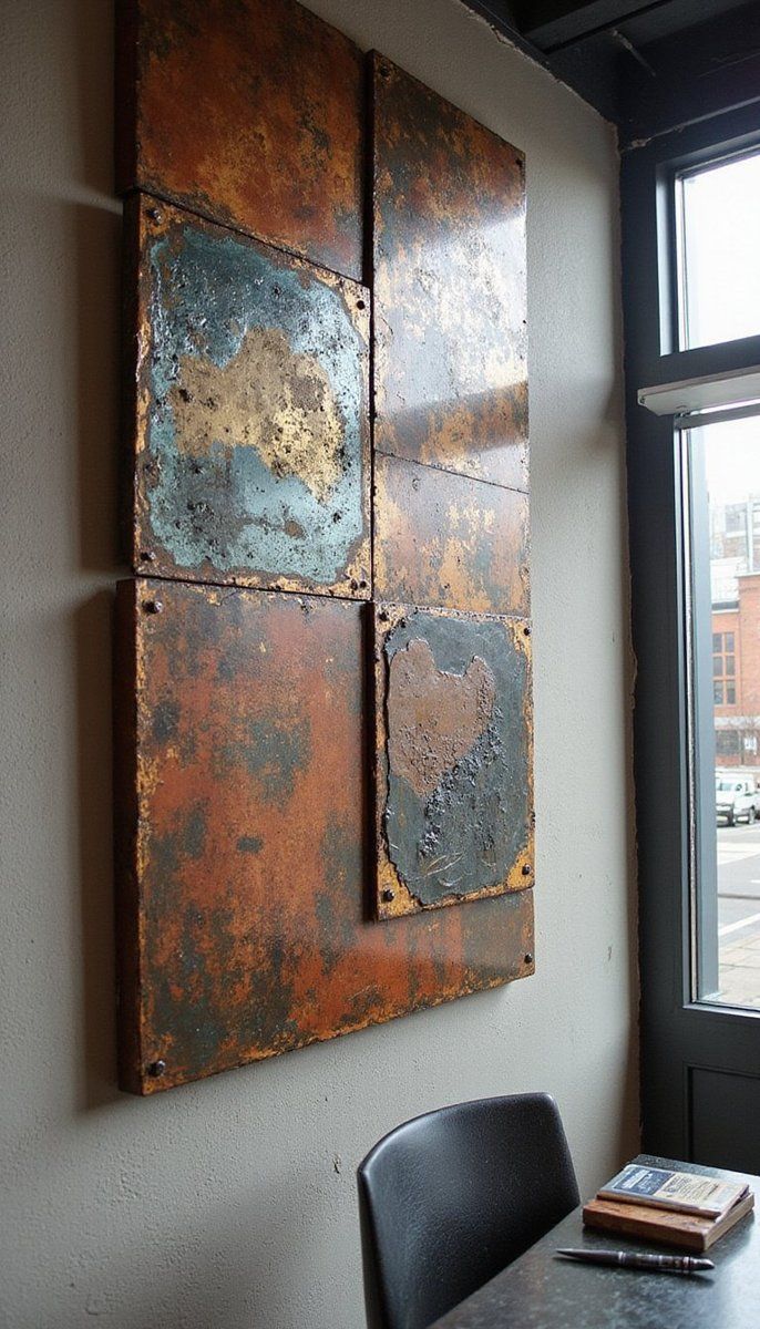 Reclaimed Metal Panels as Modern Wall Art