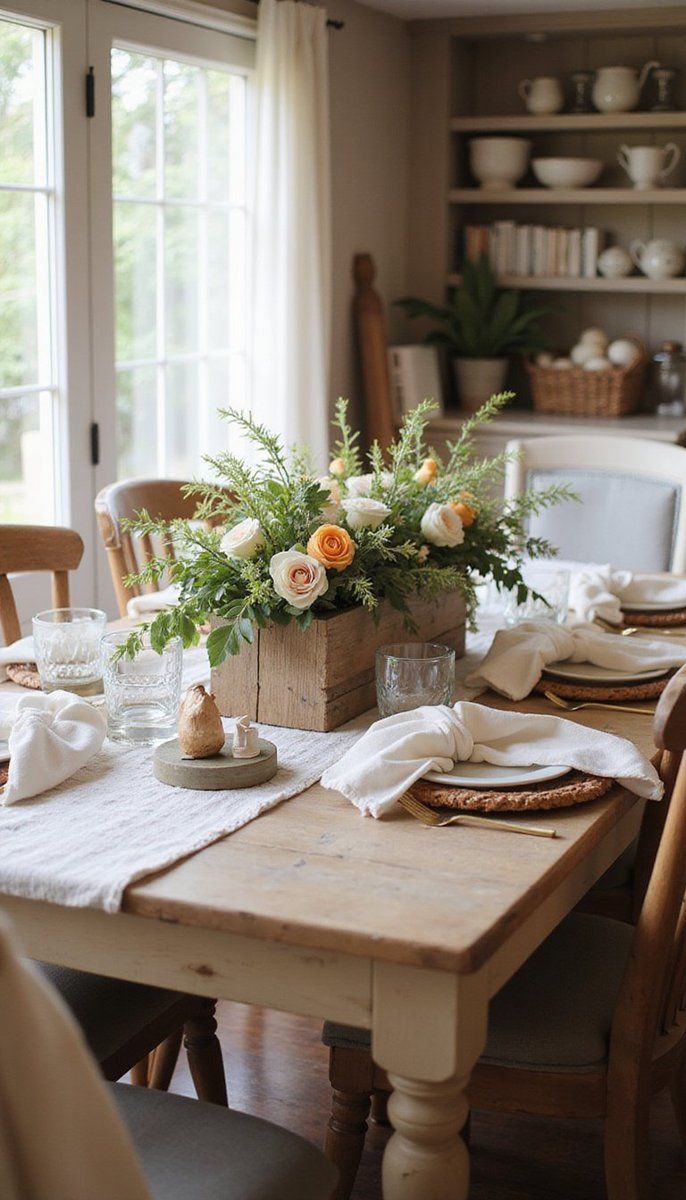 Reclaimed wood centerpiece magic