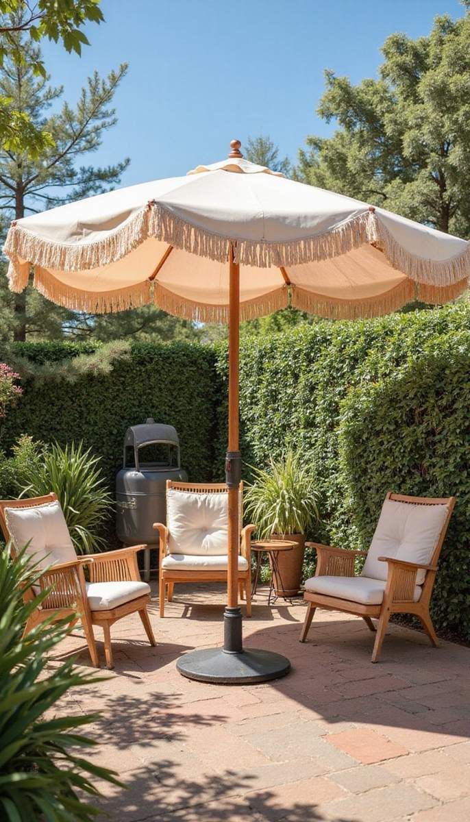 Reimagining space with vintage outdoor umbrellas