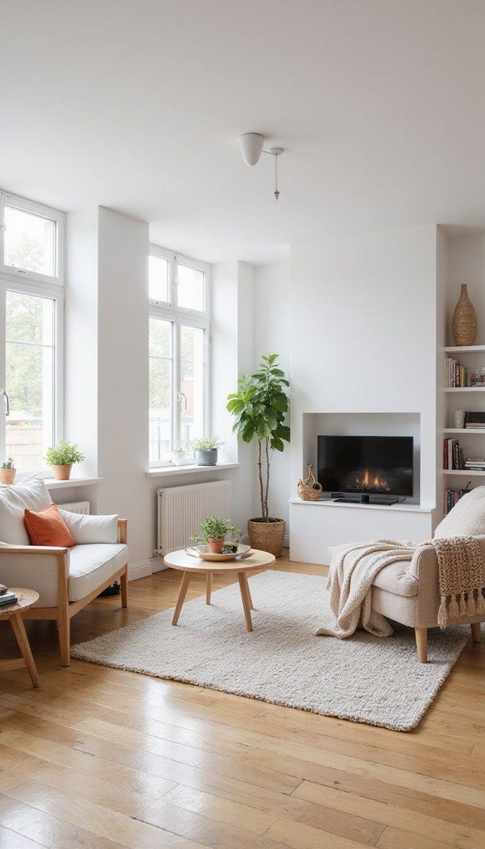 Scandinavian simplicity with a pop of color