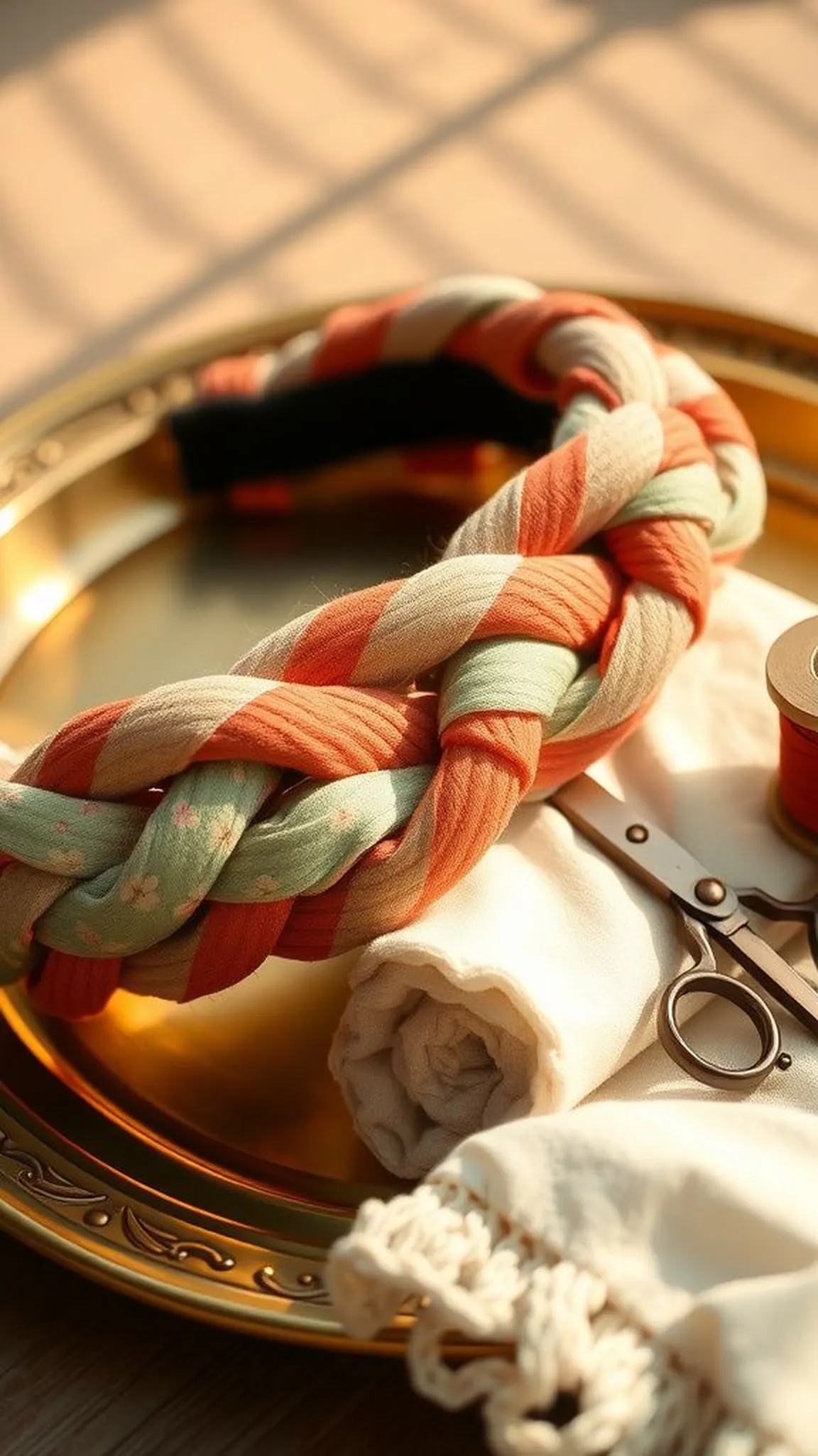 Braided fabric headband with soft vintage vibes