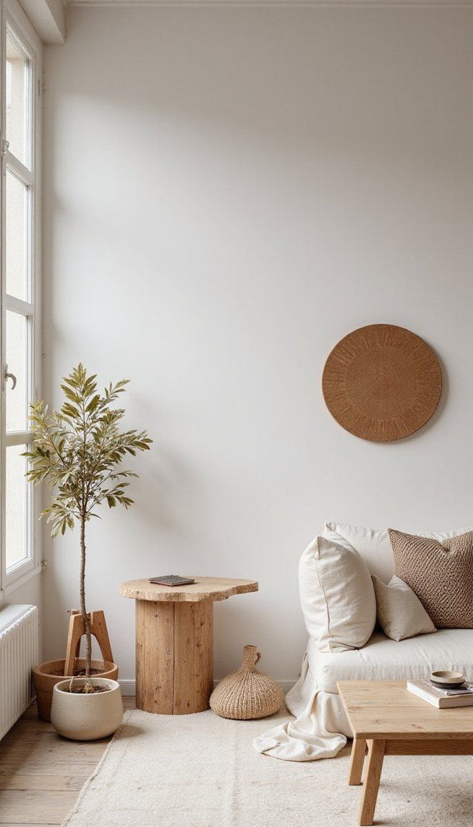 Serene Whites with Earthy Browns