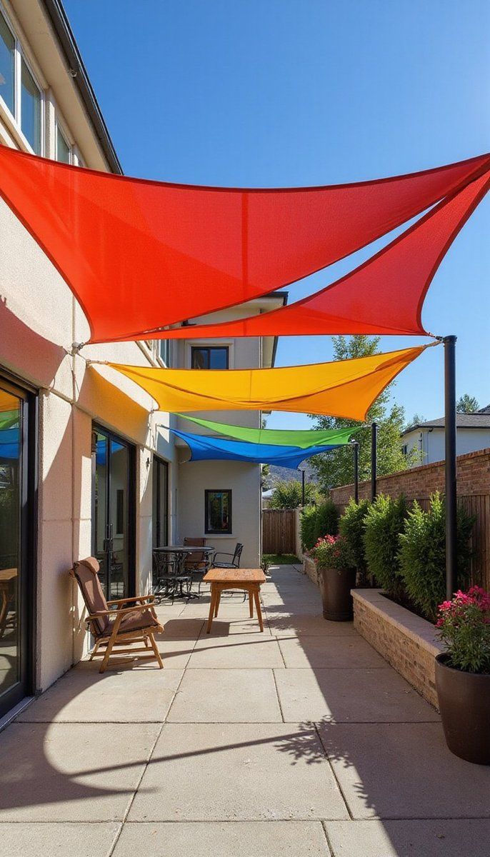 Shade sails for modern and movable cover