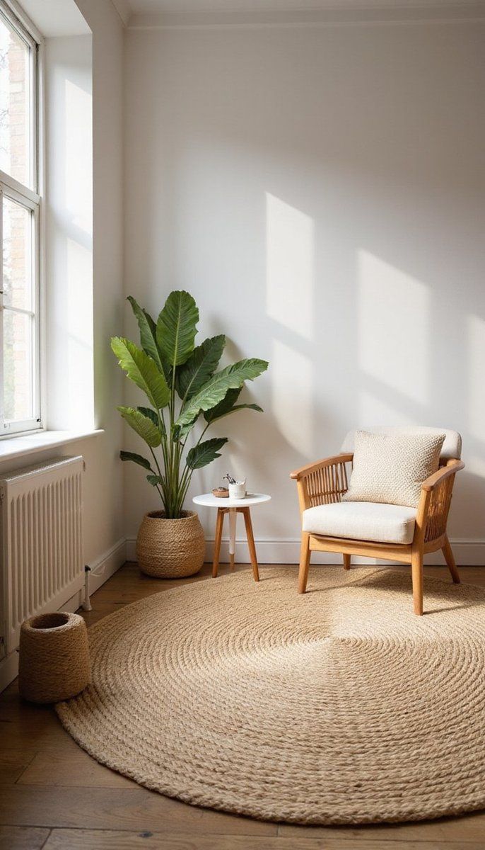 Sisal carpet adding warmth underfoot