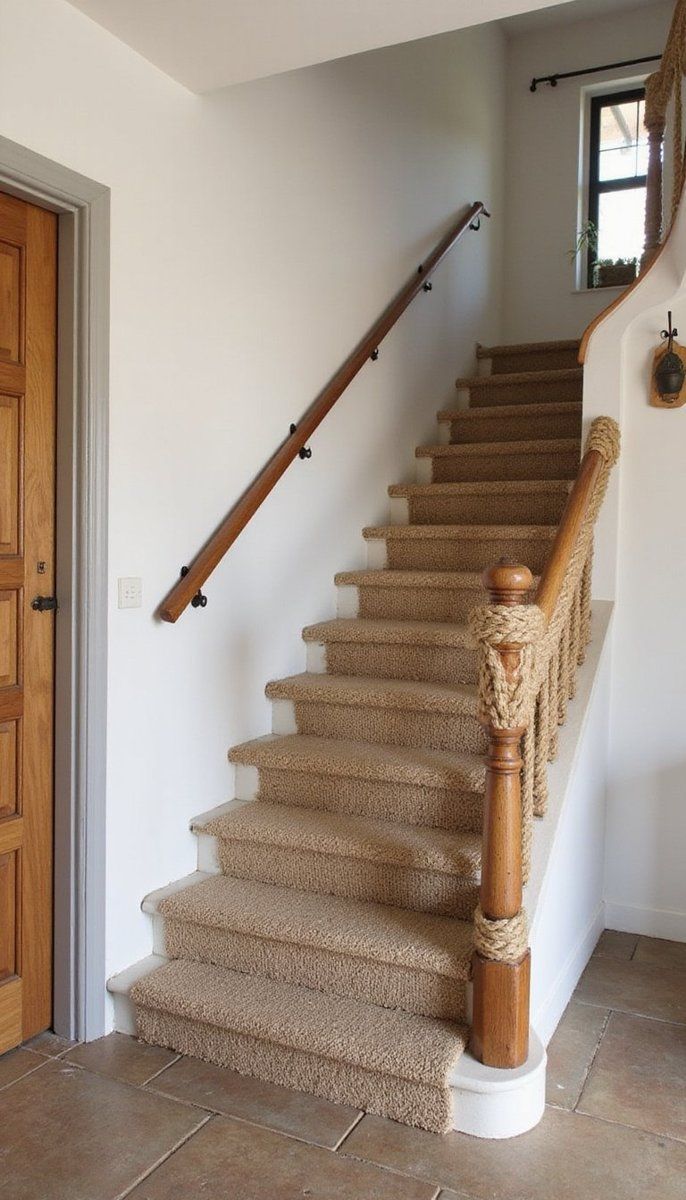 Sisal Rope Handrails for an Organic Touch