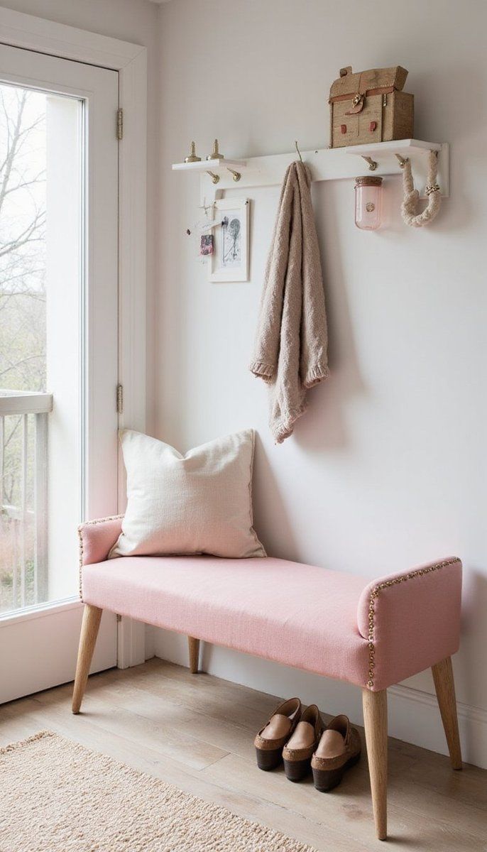 Soft pastel hues for a dreamy mudroom