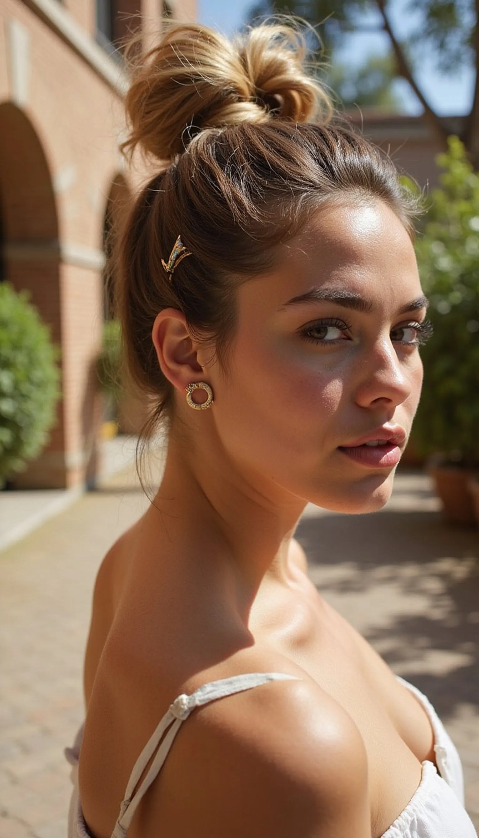 Effortless Top Knot With A Chic Claw Clip
