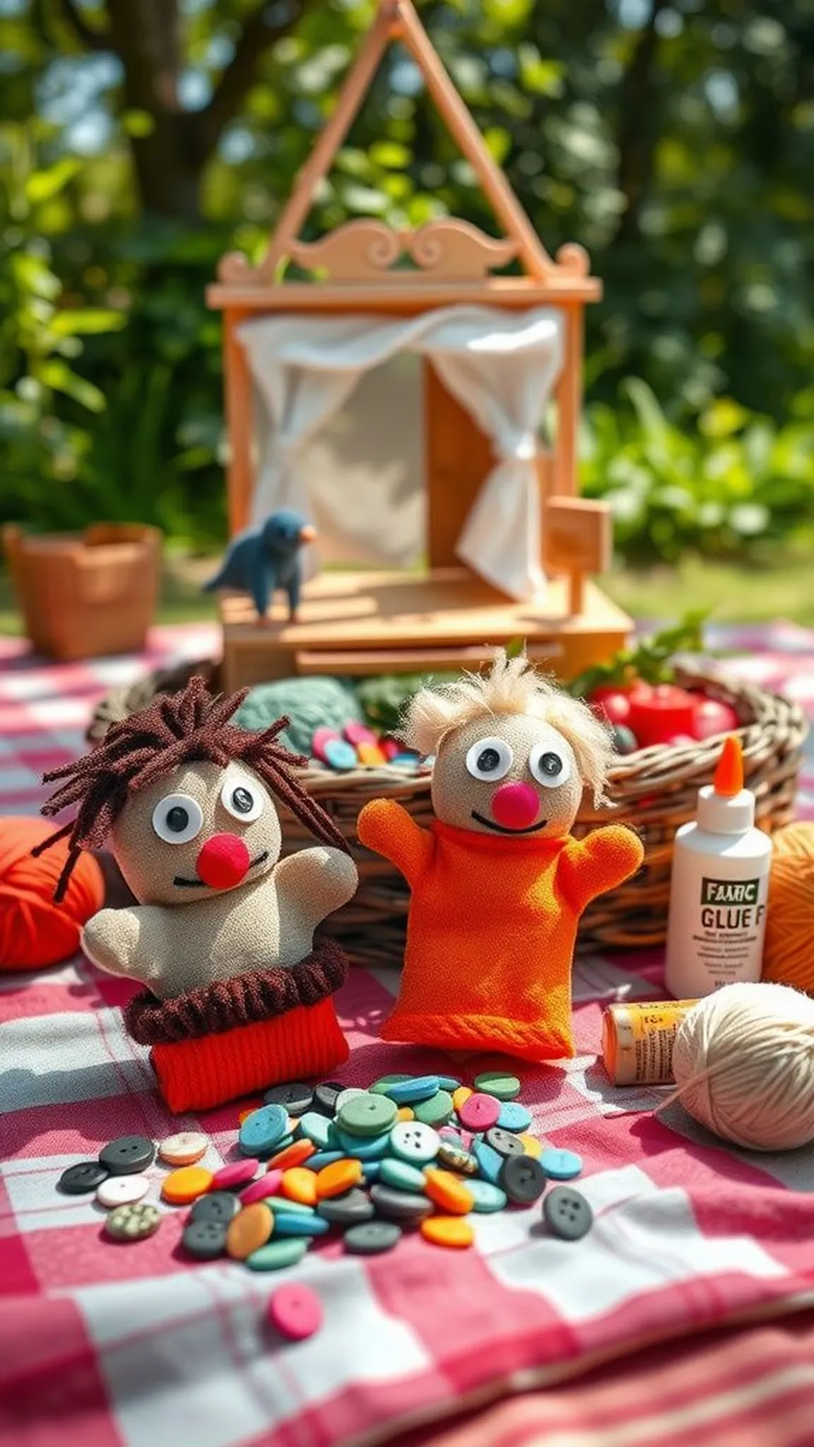 Silly sock puppets with button eyes