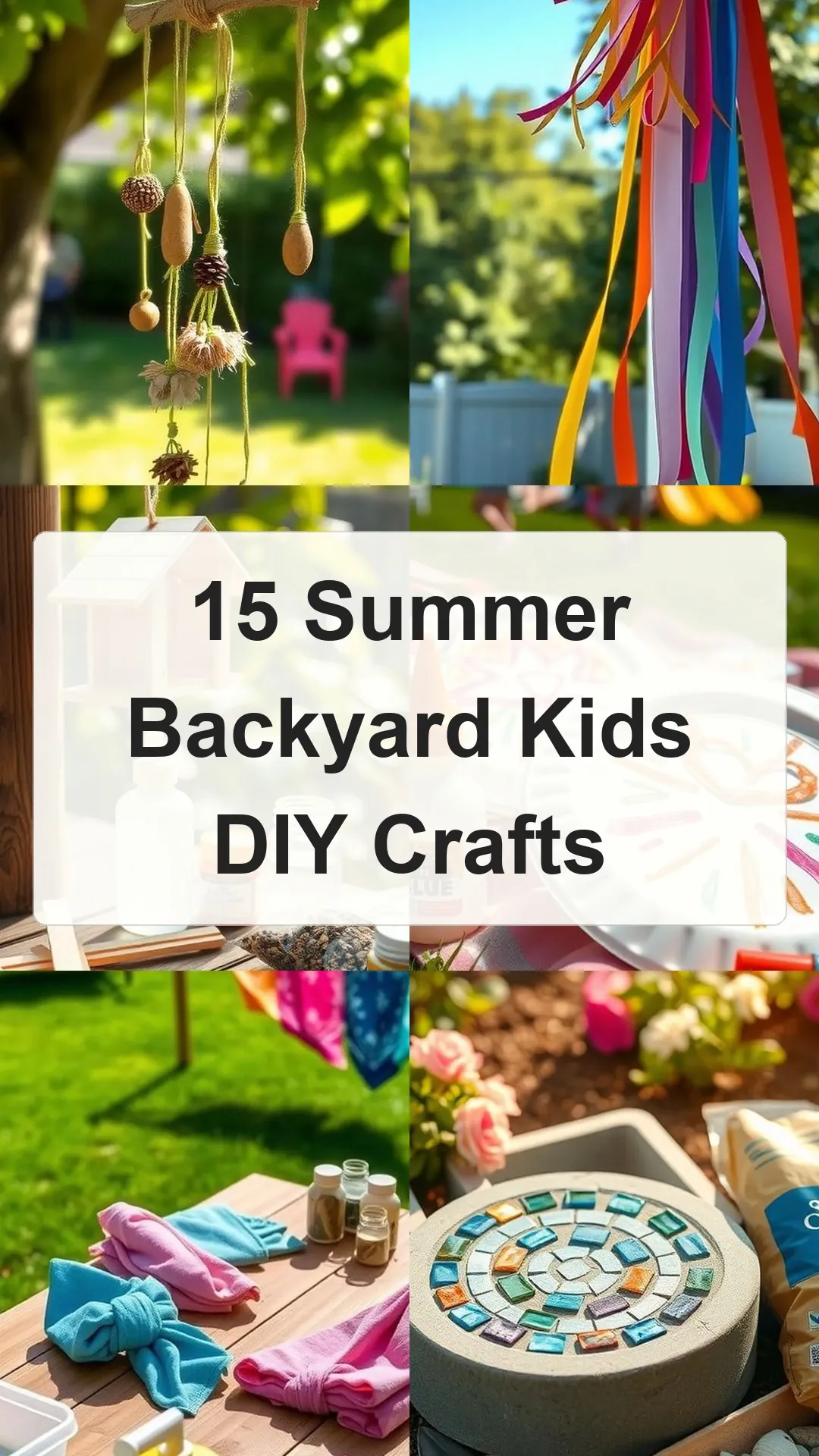 15 Summer Backyard Kids DIY Crafts collage 2