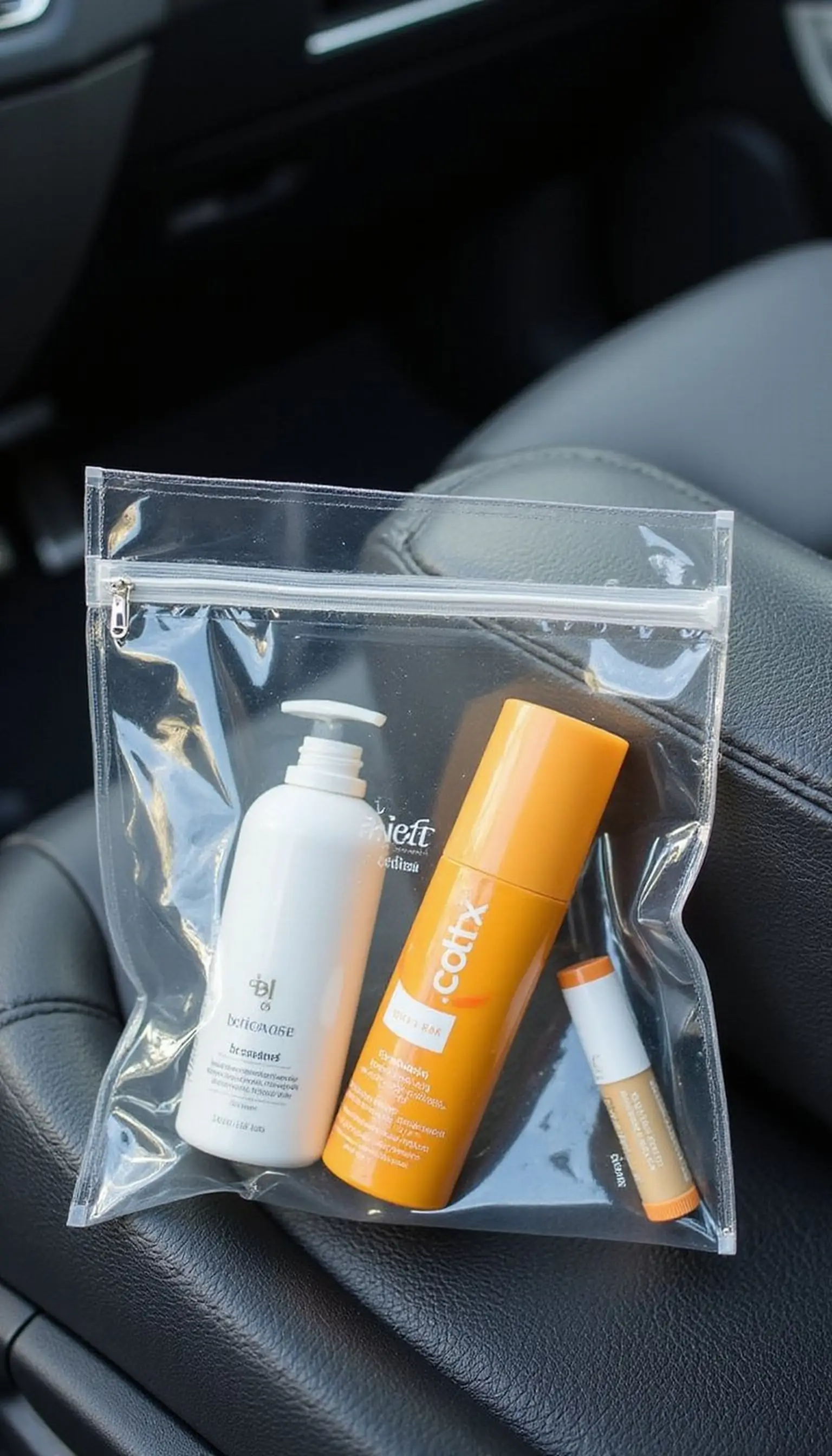 Clear toiletry bag for summer essentials