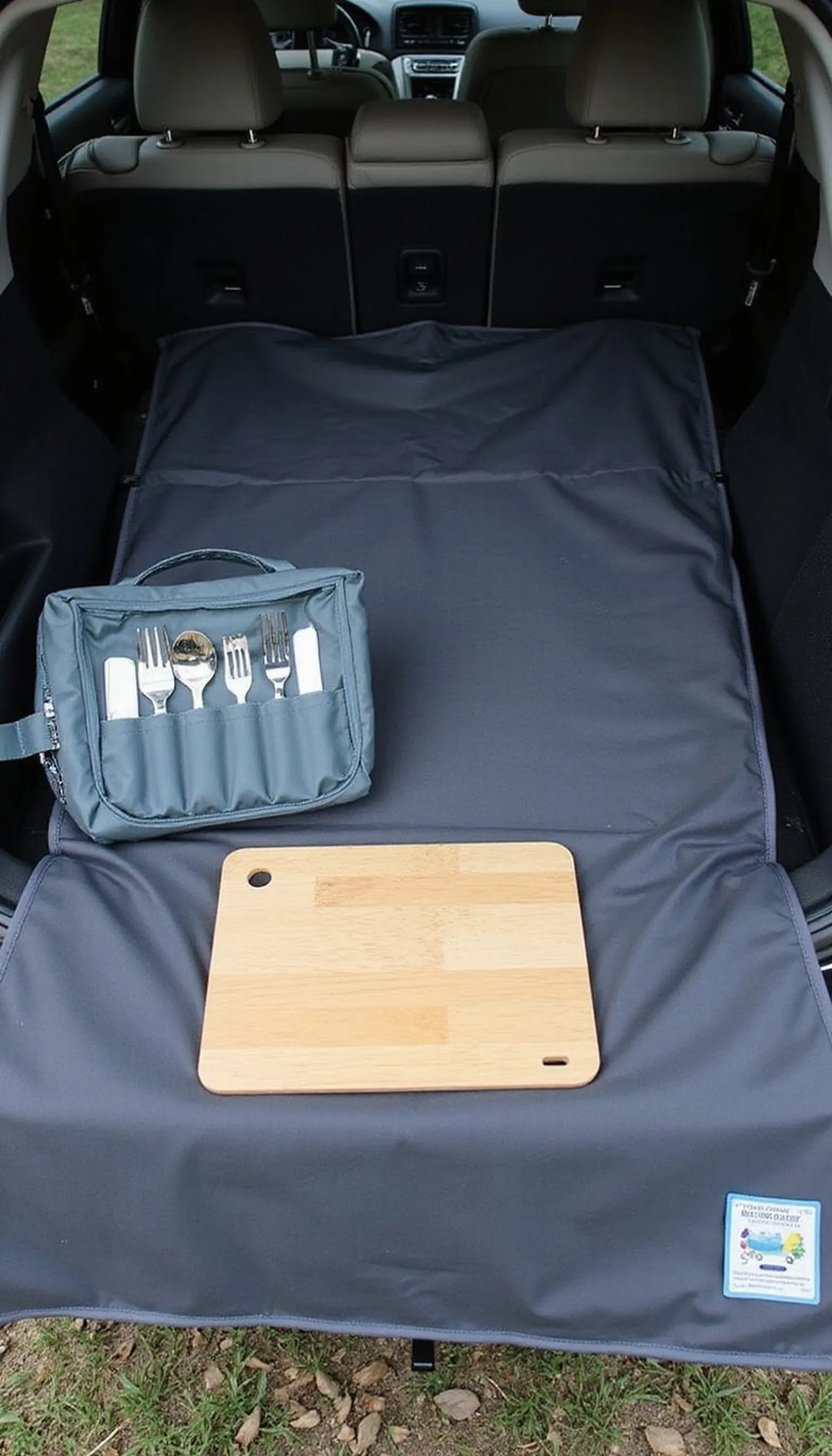 Folding picnic blanket and compact picnic kit