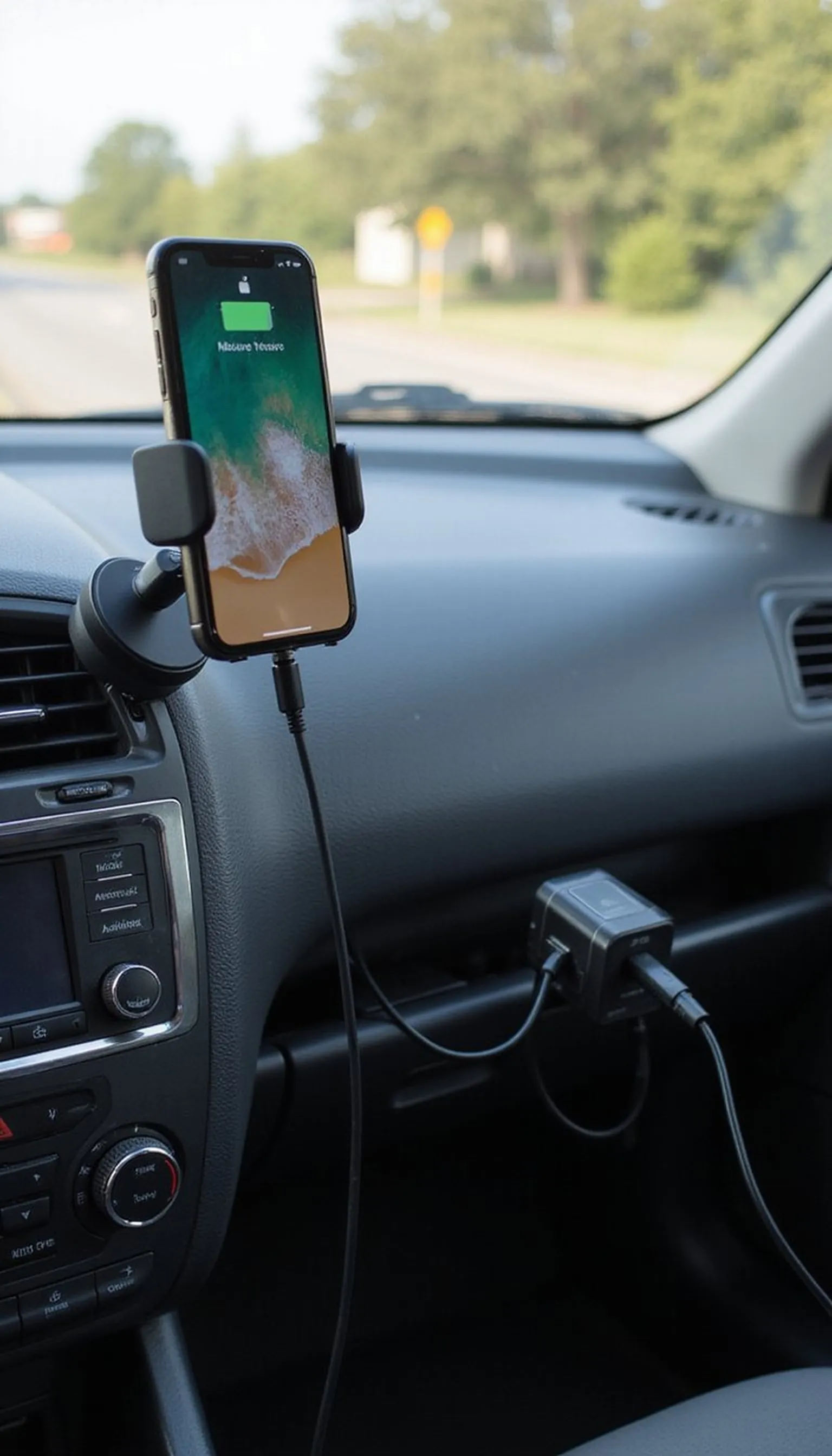 Magnetic phone mount and compact charger hub