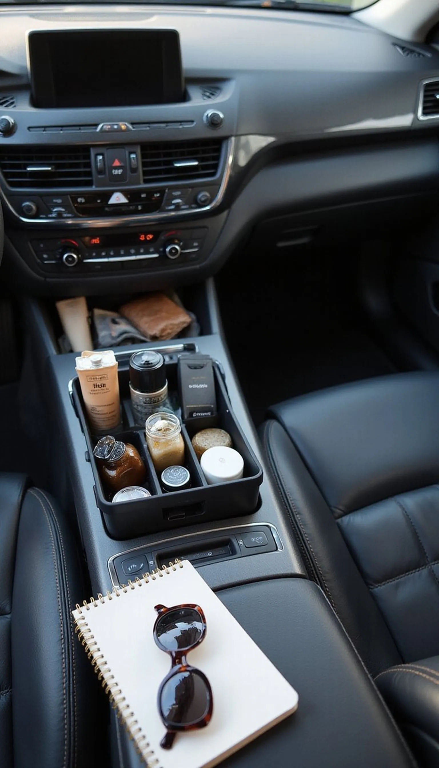 Multi-pocket center console organizer idea