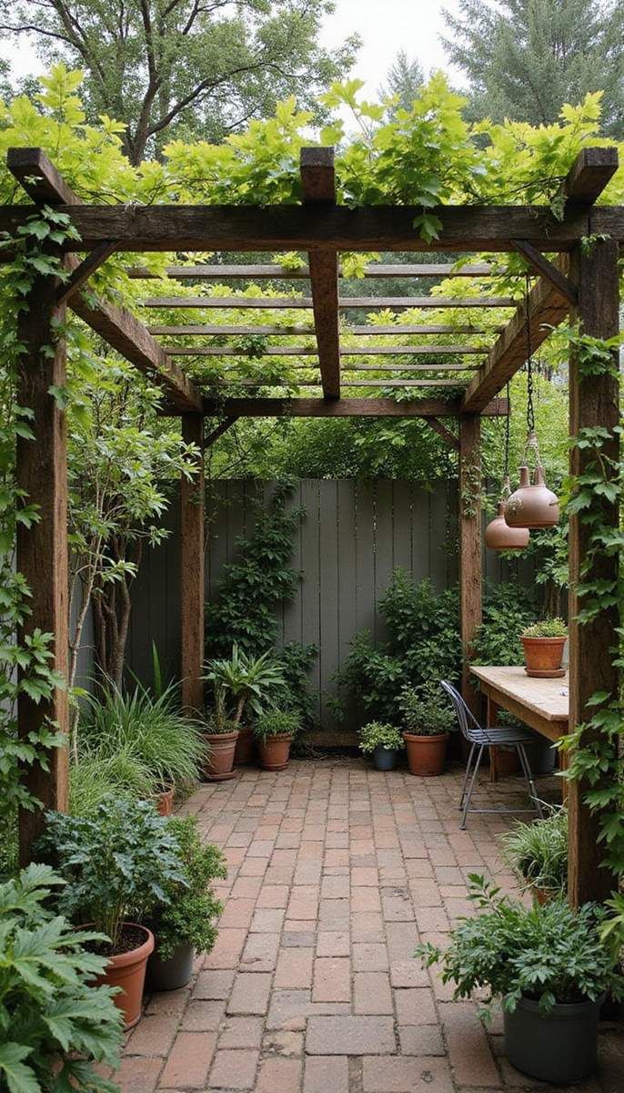 Sustainable pergolas with upcycled materials