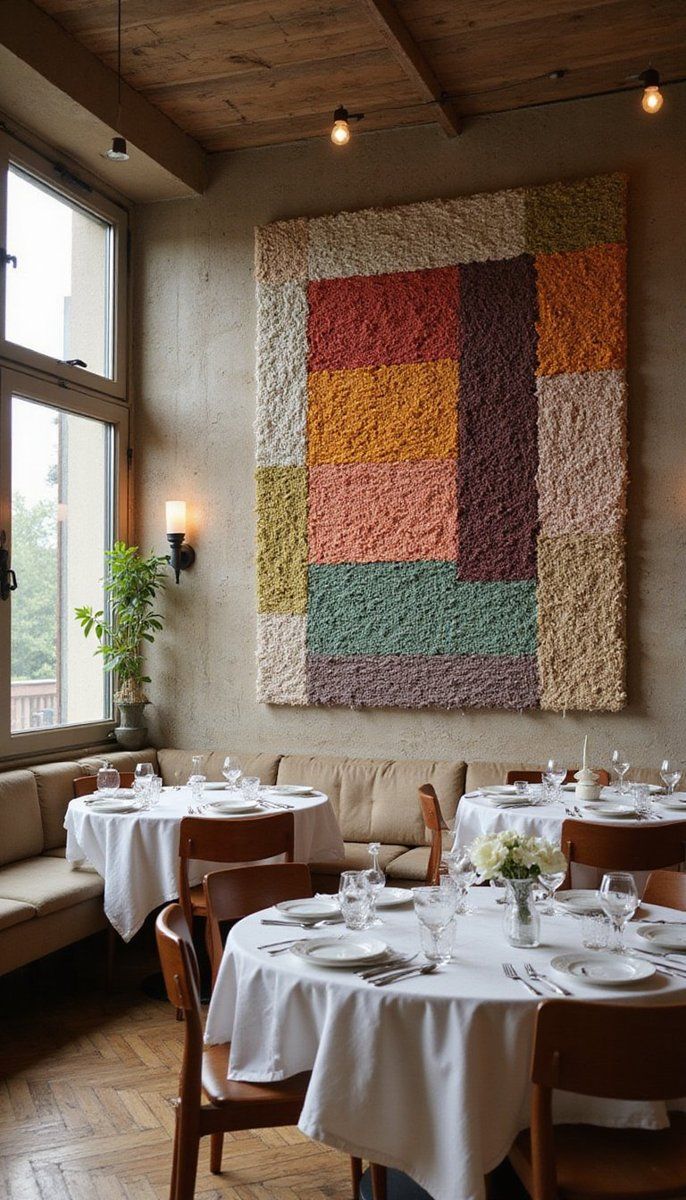 Textile wall art: combining fabric and form
