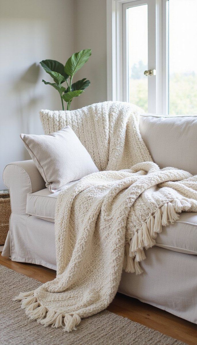 Texture Play with Knit Throws and Pillows