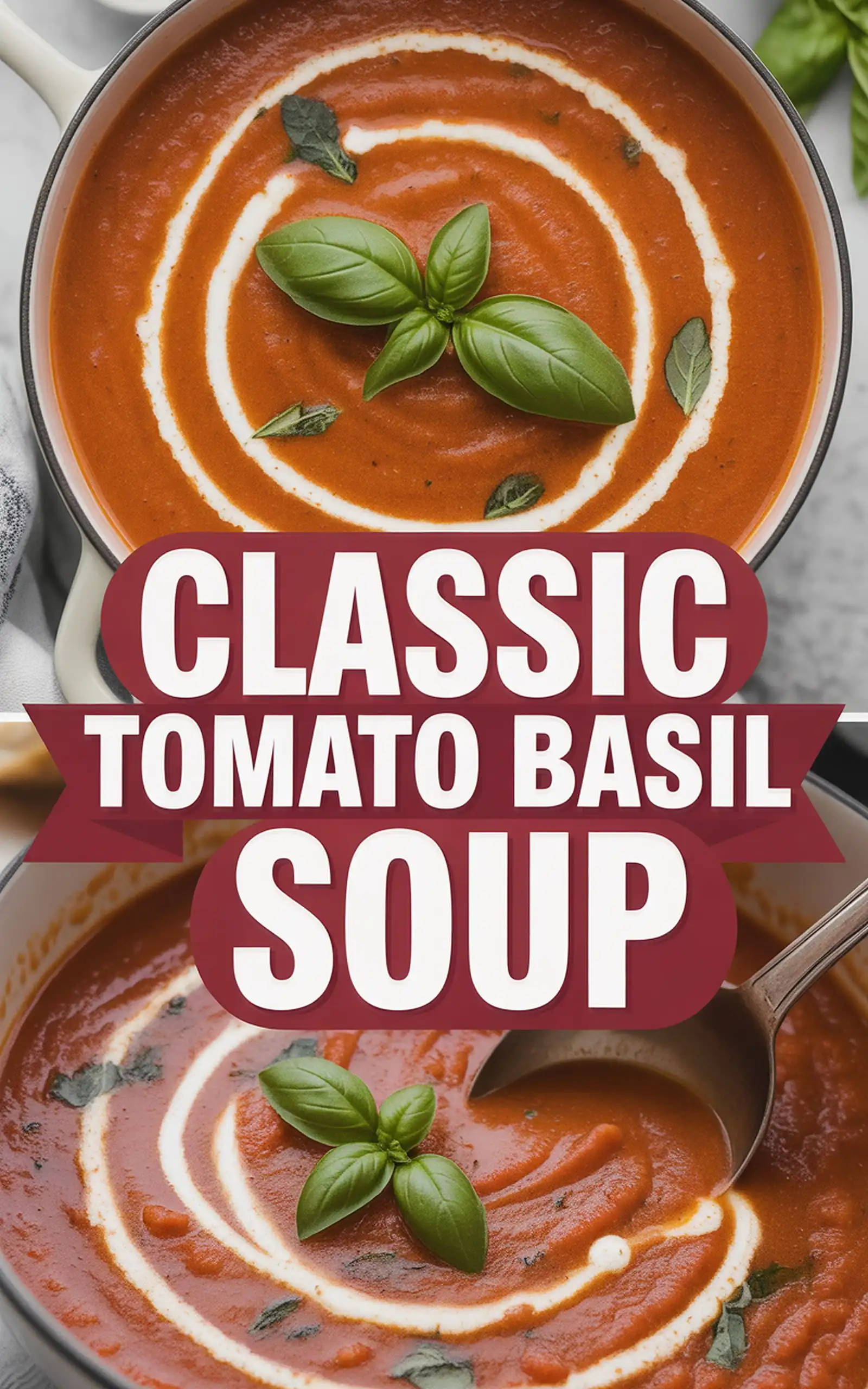 Classic Tomato Basil Soup recipe idea in stylish layout