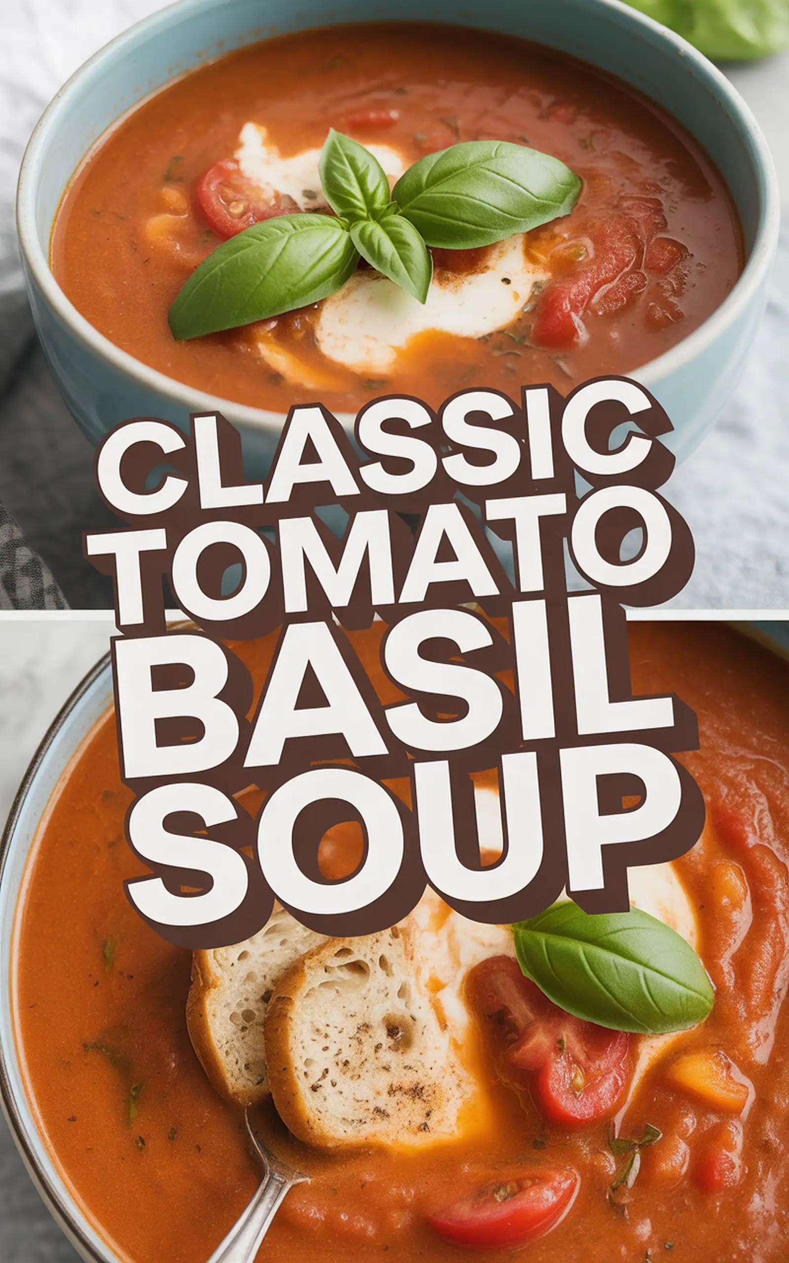 Classic Tomato Basil Soup recipe idea in stylish layout