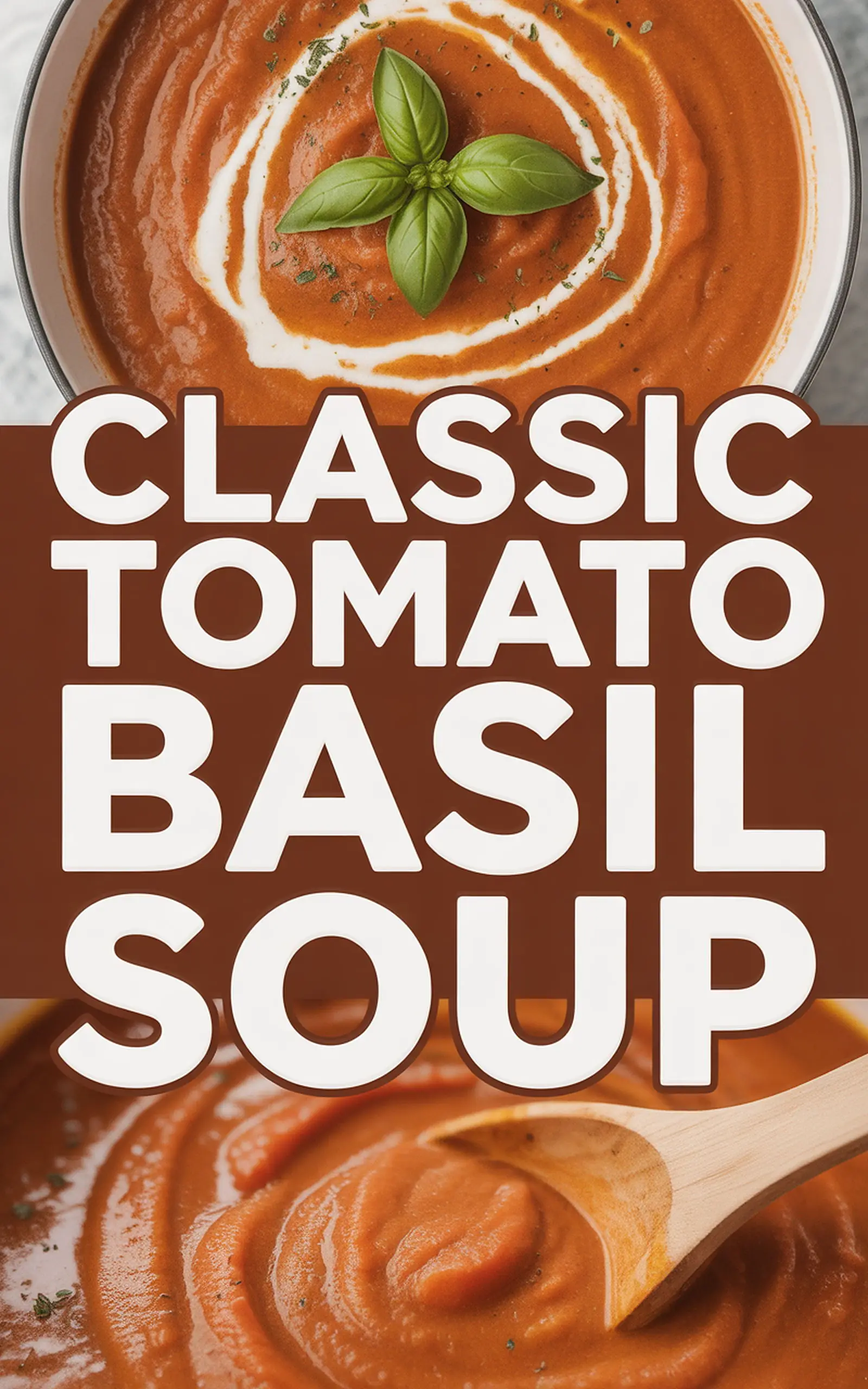 Classic Tomato Basil Soup recipe idea in stylish layout