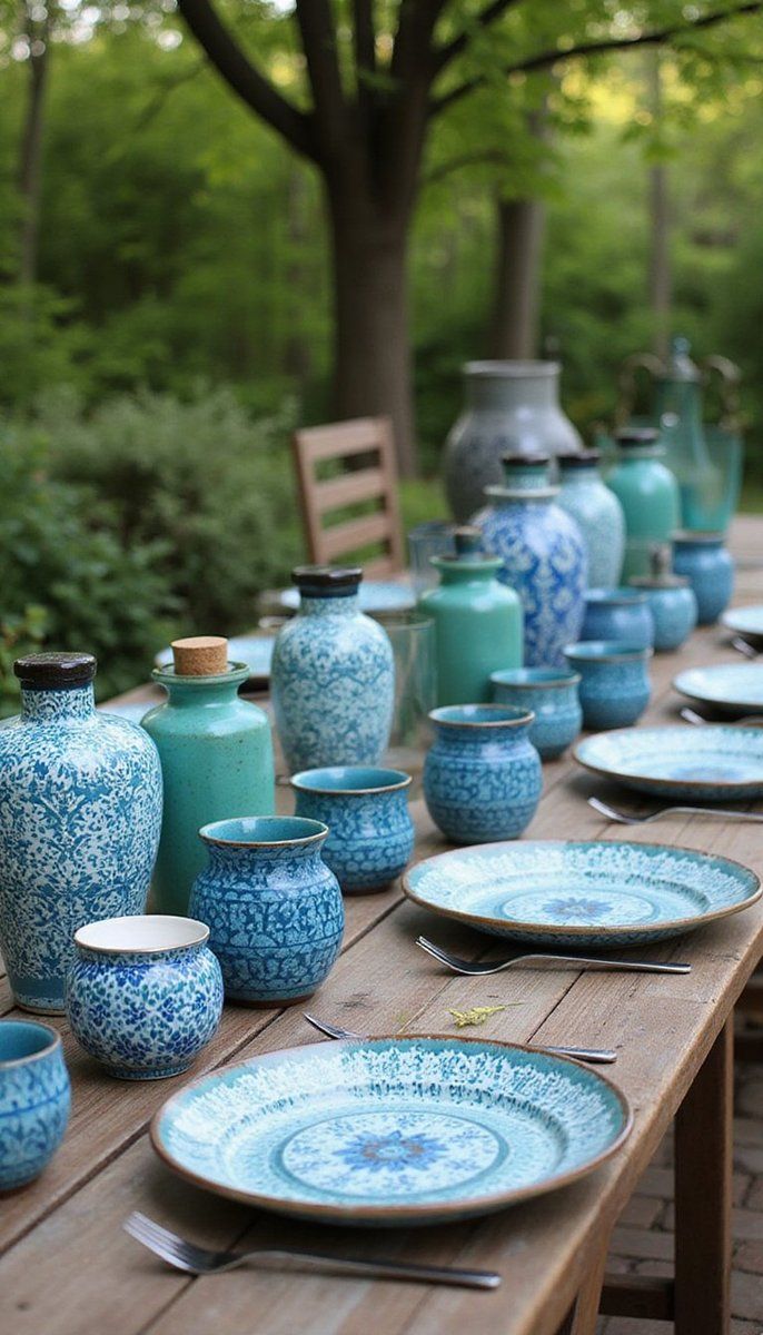 Using patterned ceramics as decor pieces