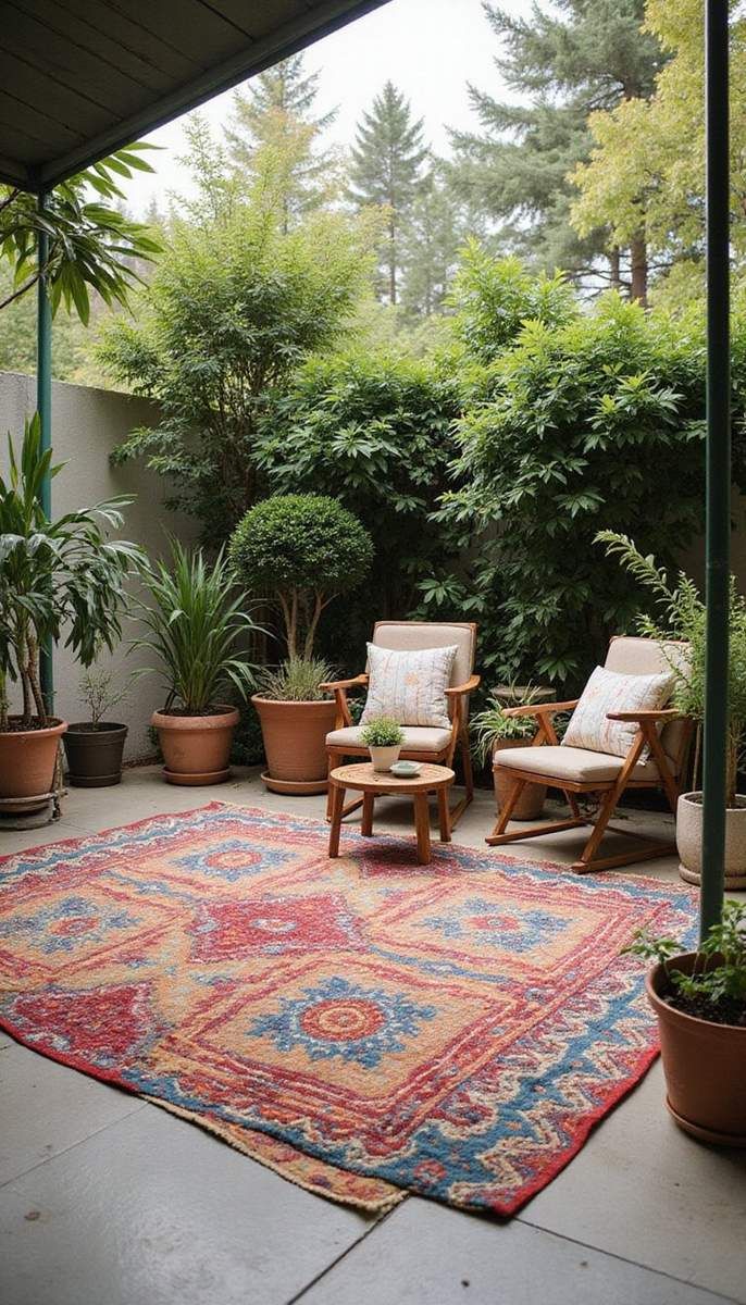 Vibrant Outdoor Rugs to Define Space