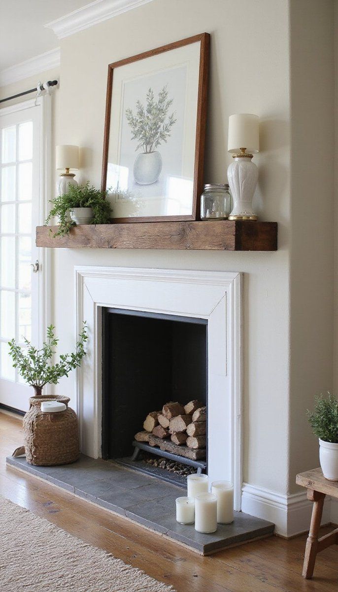 Vintage Farmhouse Wooden Mantel