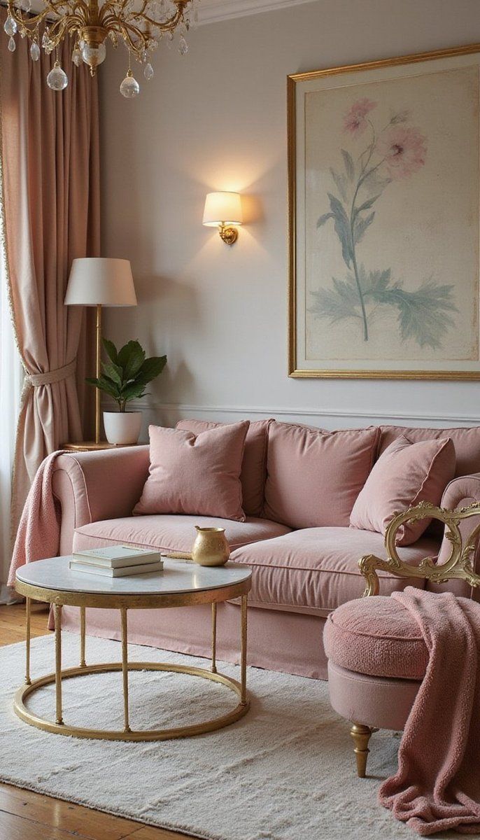 Vintage glam with muted pastels