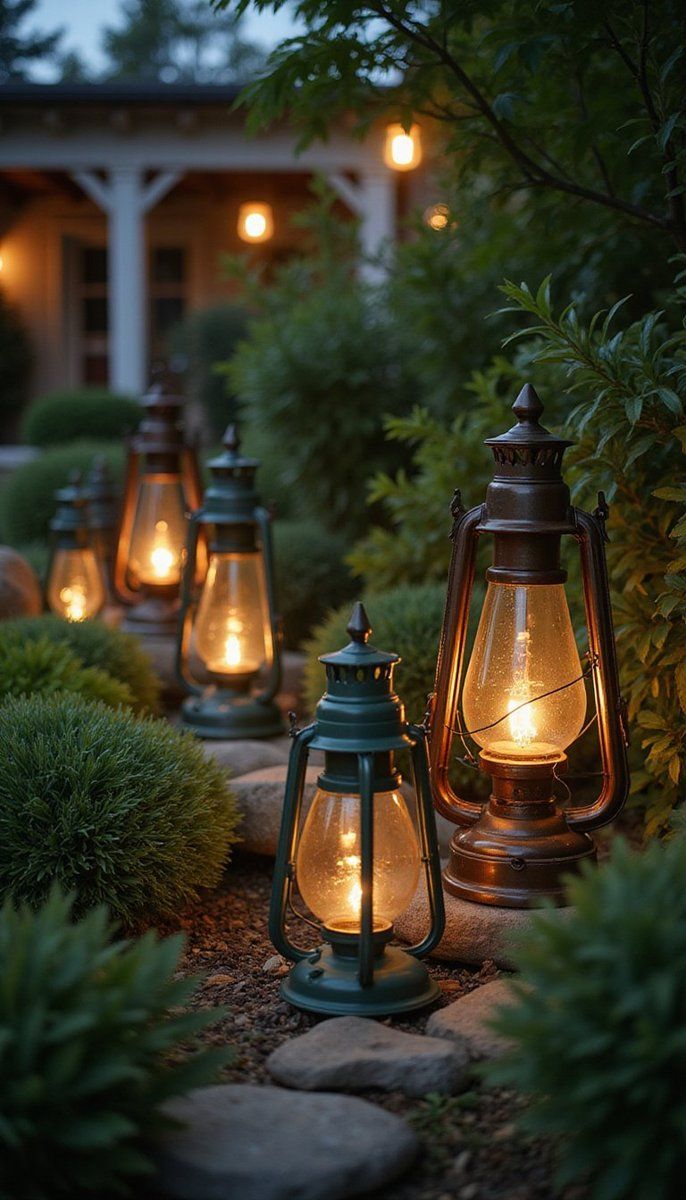 Vintage lanterns for a warm glow